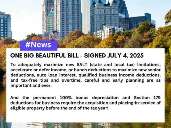 One Big Beautiful Bill: Major Tax Changes