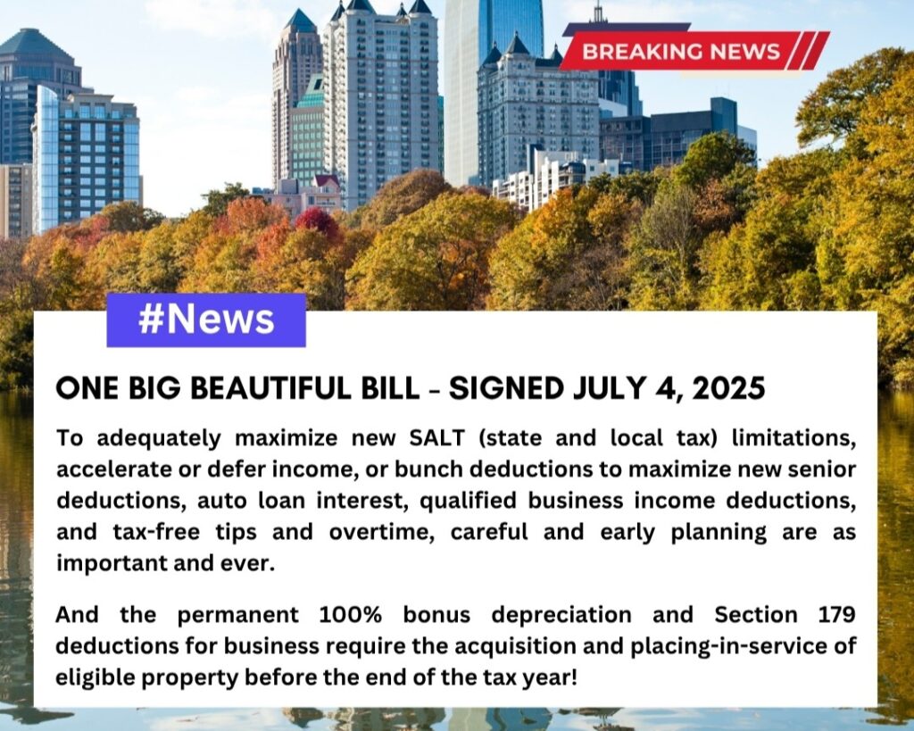 One Big Beautiful Bill: Major Tax Changes